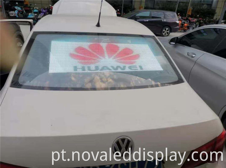 taxi rear window transparent led display sign